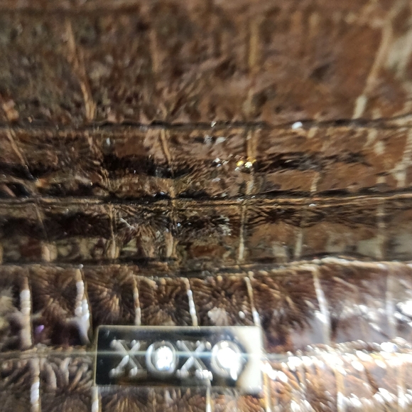 XOXO Brown Embossed Faux Patent leather Satchel Bag - Picture 5 of 12